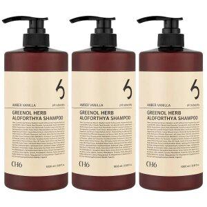 CH6 그리놀 허브 알로포시아 탈모샴푸 엠버바닐라향 1000ml 3개