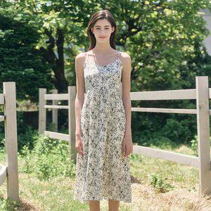 잔꽃 슬리브리스 링클 원피스(VIOAF2553)