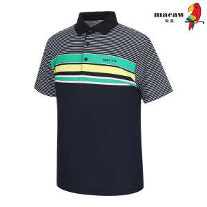 (남성)배색 ST패턴 카라 반팔 티셔츠_MNM2TS25