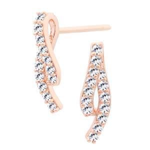 14K 골드필드 레즐리 여자 심플 데일리 이어링 패션 큐빅 드롭 금 핀 귀걸이