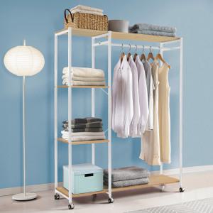 르네 와이드 행거 선반형 이동형 수납 선반 드레스룸 옷장 튼튼한 수납장