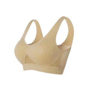빅사이즈 노와이어 스포츠브라 여름 메쉬 캡내장 운동 브라탑