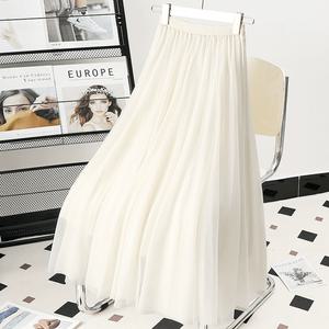 롱스커트 여성 치마 플레어 a라인 캉캉 골프 벨벳 메쉬 미디 미니 빅사이즈 양면 겨울