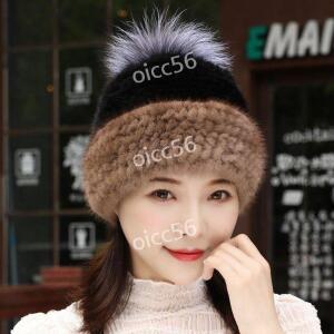 방한 비니 겨울 퍼 모자 중년 여자 여성 털 방울