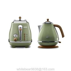 드롱기 빈티지 전기 포트 토스터 세트 올리브 그린