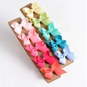 J2K 파스텔 헤어핀 집게 액세서리 리본 유아 어린이집