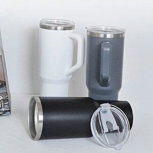 스텐 손잡이 텀블러 뚜껑 보온보냉 빨대텀블러 대용량 차량용 1.12L