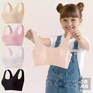 [1개+1개] 주니어 하이틴 심리스 브라탑 일체형 노와이어 초중고등 학생 청소년 속옷