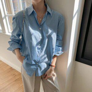 [오피스룩/데일리] 세로스트라이프 루즈핏 셔츠