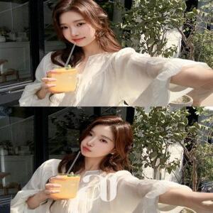 (소녀무드ON/리본포인트) 리본 프릴 쉬폰 블라우스 bs8734