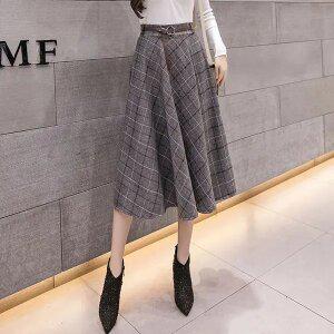 어나더블 로브 체크 스커트