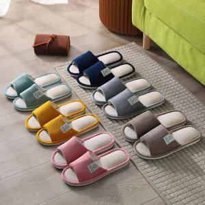 J2K 골지 코듀로이 파스텔 거실 슬리퍼 층간소음방지 사무실 실내화