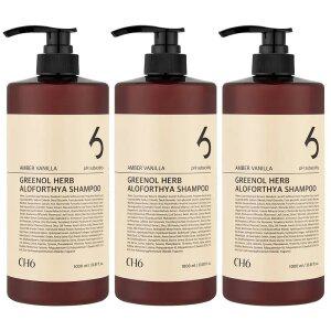 CH6 그리놀 허브 알로포시아 탈모샴푸 엠버바닐라향 1000ml 3개