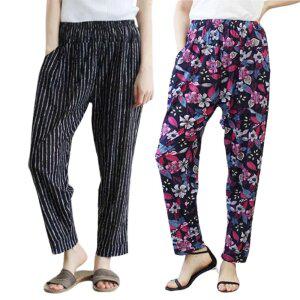 여름 아이스 쿨링 배기핏 9부 몸빼바지 냉장고쿨바지