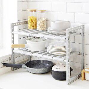 길이조절 싱크대 선반 하부장 정리대 냄비 후라이팬 주방 정리 수납선반