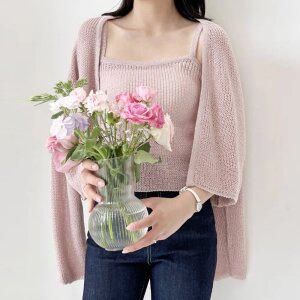 썸머 나시 가디건세트 여름 그물 시스루 가디건