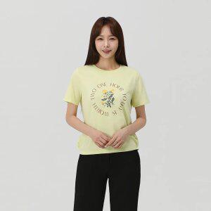 [PAT 여성] 콜라보 밑단 스트링 원포인트 티셔츠_QK45306