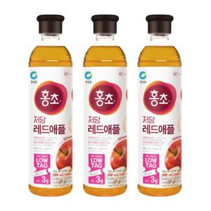 청정원 저당홍초 레드애플 900ml, 3개