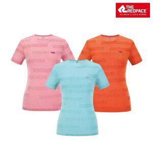 [레드페이스 본사] 여성 자카드 블록 라운드 하프 우먼 티셔츠 REWFTSM20652