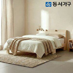 동서가구 순수 히노끼 편백나무 100% 프레임 평상형, 수납헤드 원목침대 (S/SS/Q/매트