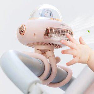 아이리 유모차 선풍기 5000mAh대용량 휴대용 LED무드등 문어발선풍기 4단계풍속