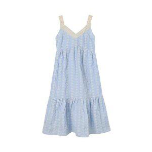 브이넥 코튼 나시 자수롱원피스 AQ2WO720