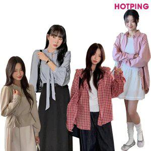 [핫핑] 44~110/봄 신상&베스트/블라우스/셔츠/셔츠원피스/코튼/쉬폰/타이/루즈핏/뷔스