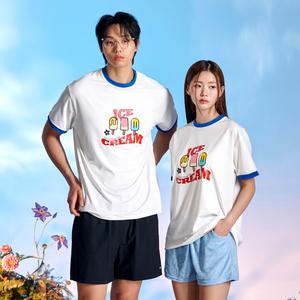 벤디스 아이스크림 여자 남자 커플 링거넥 반팔 래쉬가드