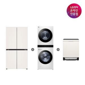 LG 디오스 냉장고 + LG 트롬 워시타워 + LG 디오스 식기세척기 (T875MEE111 + W21WAM