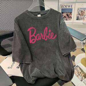 더벨러리 여성 피그먼트 워싱 반팔 티셔츠 BCT5023 루즈핏 오버핏 레터링 캐주얼