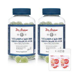 닥터브라이언 비타민C&D 3000 청포도맛 100구미, 2개+증정(복숭아맛 15구미, 2개)