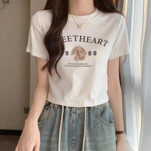 여성 프린팅 크롭 반팔 티셔츠 BCT5143