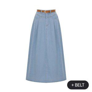 [페이지플린] 벨트핀턱데님스커트_P6ASK027C