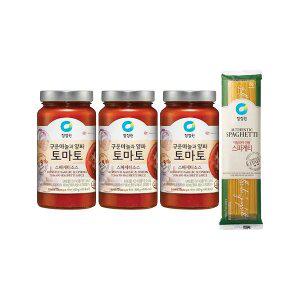 청정원 토마토 파스타소스 600g, 3개 + 스파게티면 500g, 1개