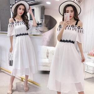 오프숄더 블랙자수 원피스