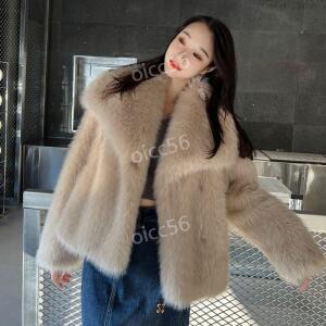 페이크퍼 자켓 에코퍼 인조 코트 크롭 카라넥