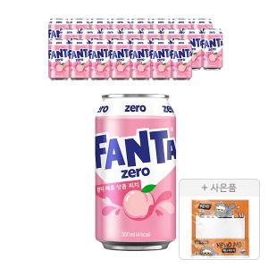 [코카콜라] 환타 피치제로, 350ml, 24개  + 증정 (조앤프렌즈 메모지, 주문시 100% 증