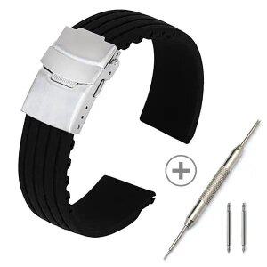 [타임뷰] 아쿠아 우레탄밴드 블랙/실리콘시계줄/방수시계줄 18mm 20mm 22mm 24mm