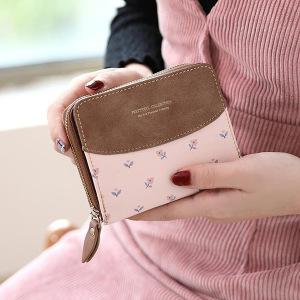 플라워지퍼반지갑 여성 카드지갑 학생 패션지갑