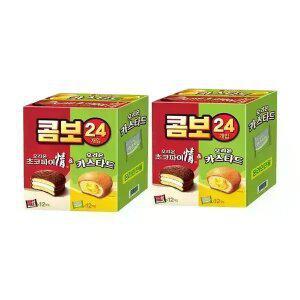 [심야마트] 오리온 베스트파이콤보 24입(초코파이12p+카스타드12p), 2개