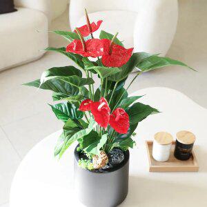 인조식물 인테리어 미니화분 실내 테이블플랜트 조화화분 안스리움화분