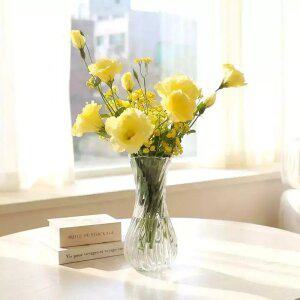 인테리어 화병 꽃꽂이 생화 조화 오브제 꽃병 실린더 리시안 안개 화병세트