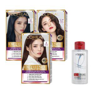 [나눠 쓰는 셀프 새치 염색]로레알파리 엑셀랑스 듀오 크림 염모제 3개 + 랜덤 제품 1