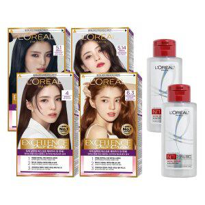 [나눠 쓰는 셀프 새치 염색]로레알파리 엑셀랑스 듀오 크림 염모제 4개 + 랜덤 제품 1