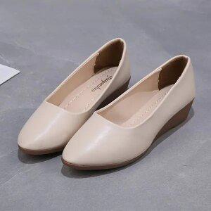 3컬러 베이직 여성 스틸레토 뾰족코 웨지힐 단화 LK-P130