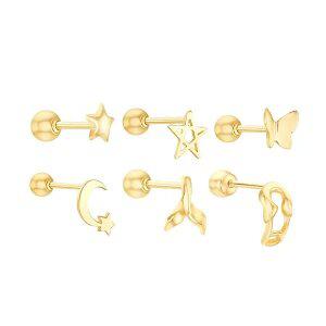 [골드피아] 14K 별/나비/하트/고래꼬리/옷핀/달 피어싱 (1개)
