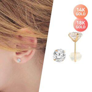 [골드피아] 14K/18K 1캐럿 큐빅 귀걸이