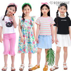 [로로샤] 여아 유아 아동 주니어 여름 이월 티셔츠 상하복 원피스 등원룩 레깅스 팬츠