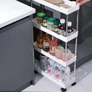 냉장고 주방 세탁실 틈새 서랍장 이동식 트롤리 바퀴 수납장