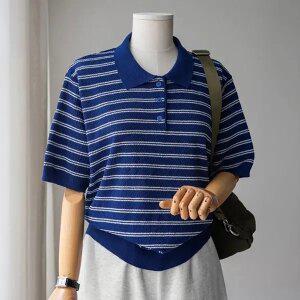 (안나앤플러스) A. 유어 린넨 스트라이프 니트[니트E0312H01] 빅사이즈